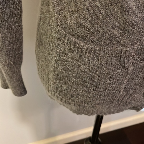 Aeropostale Grey Cardigan XLong Rabbit Hair blend P/S - Picture 2 of 8